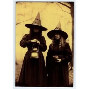 Vintage Style Halloween Witch Photo 4x6 Glossy Paper Costume Decor